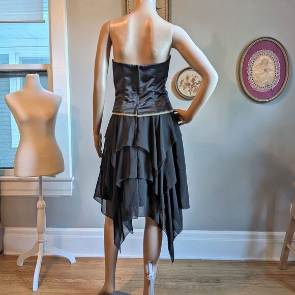 Jessica McClintock Black Strapless Midi Dress - Picture 3 of 10